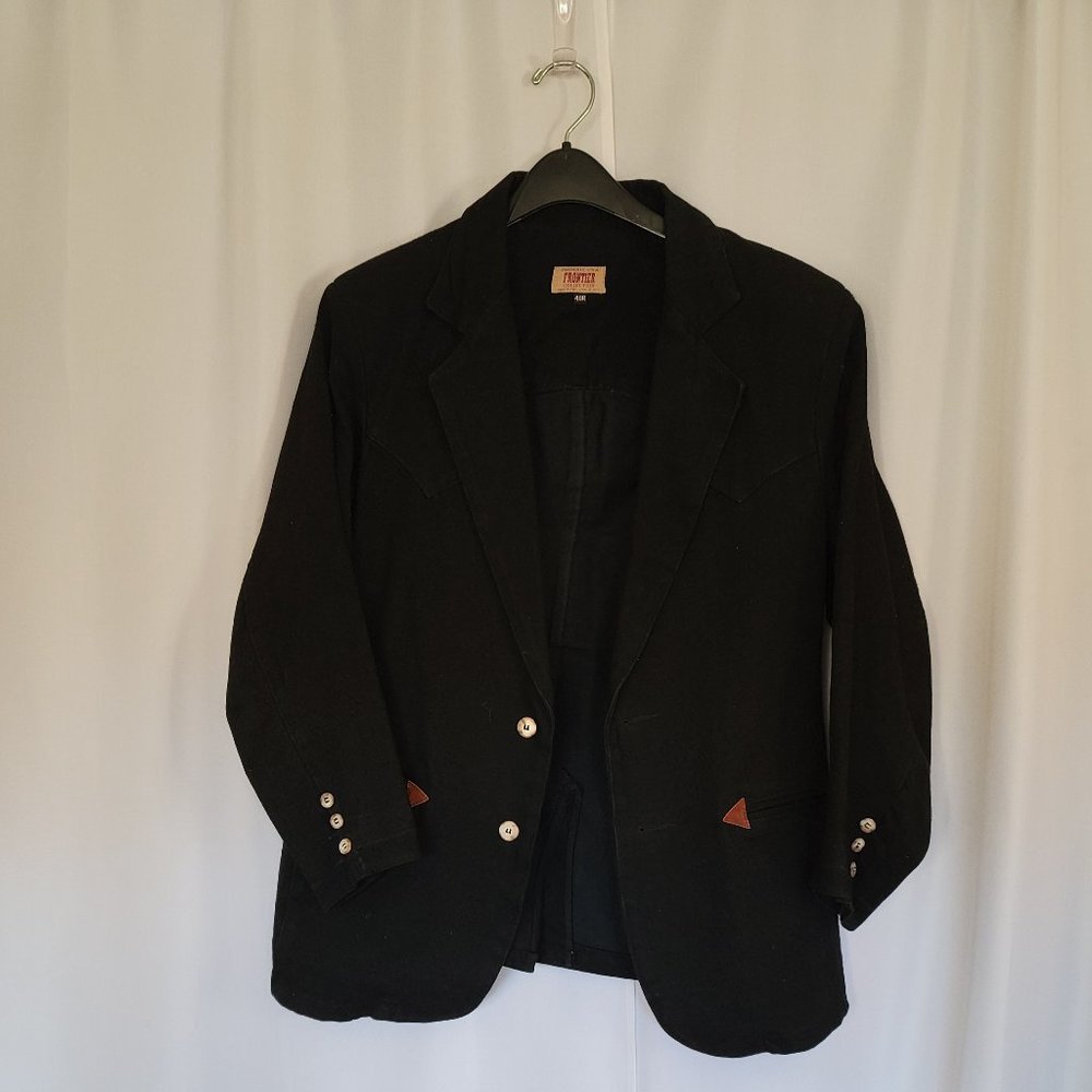 Vintage Black Denim Western Sport coat